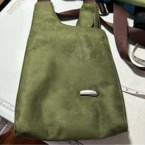 Travelon AntiTheft Shoulder Bag Crossbody Convertible Travel Green MicroSuede - Picture 6 of 11